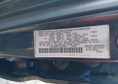 2003 Toyota Tacoma Prerunner V6 from USA, damaged, VIN 5TEGN92N73Z208507